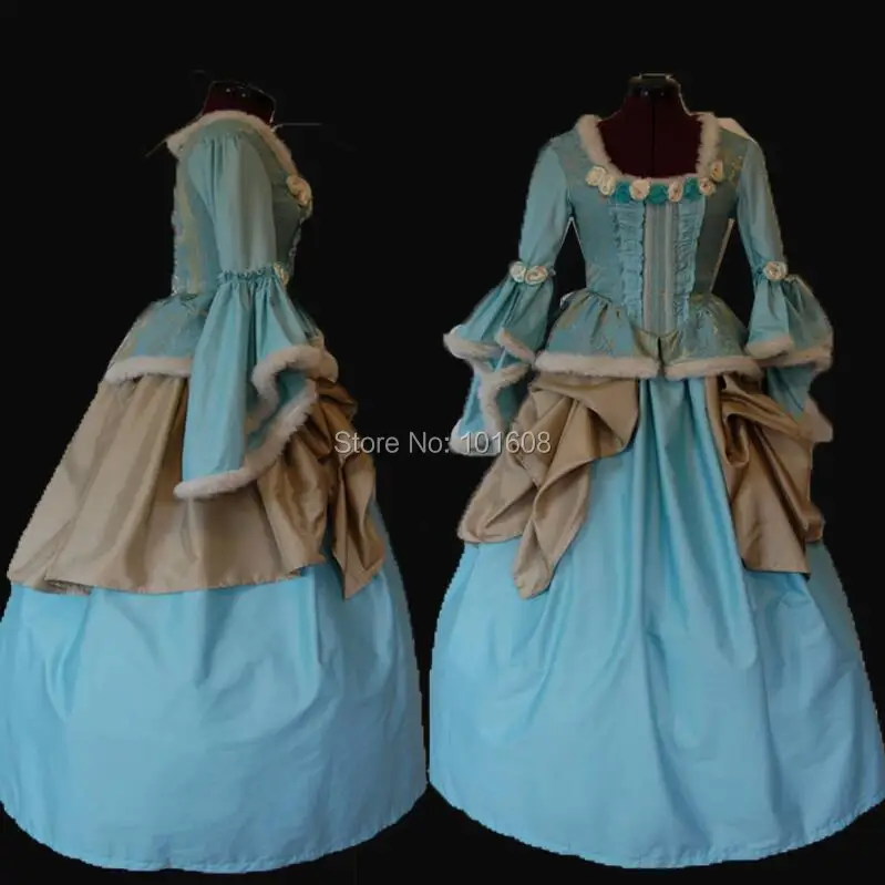 

Tailored!Royal Blue Court Rococo Colonial Duchess Princess Civil war 18th Rococo Marie Antoinette DRESS Victorian dresses HL-396