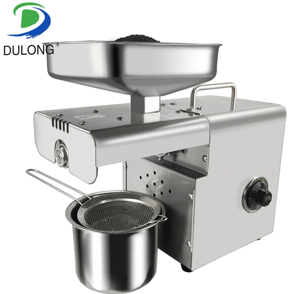

Household mini oil press machine peanut oil presser Cocoa bean soybean cocounut oil mill small stainless steel oil expeller
