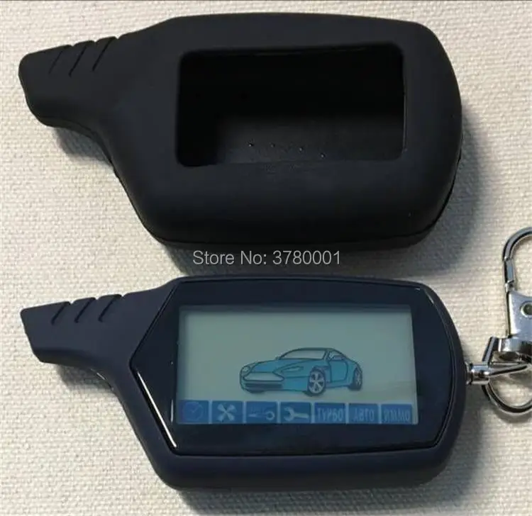 

A91 Two way LCD Remote Control Key Fob Chain + Silicone Case for Russian Vehicle Security Car Alarm System Starline A91 Keychain
