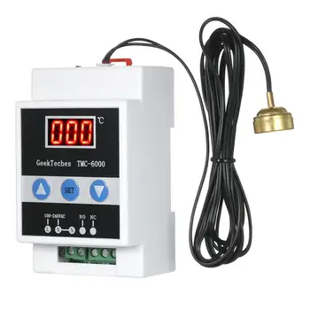 

Yiwa TMC-6000 Guide Rail Digital Temperature Controller Thermostat Refrigeration White+Black