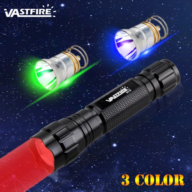 

Tactical Led Hunting Light 5 Color DIY 3 IN 1 LED Flashlight Lamp Bulb for WF-501,502,503 Torch Accessary+Flashlight Shell Host