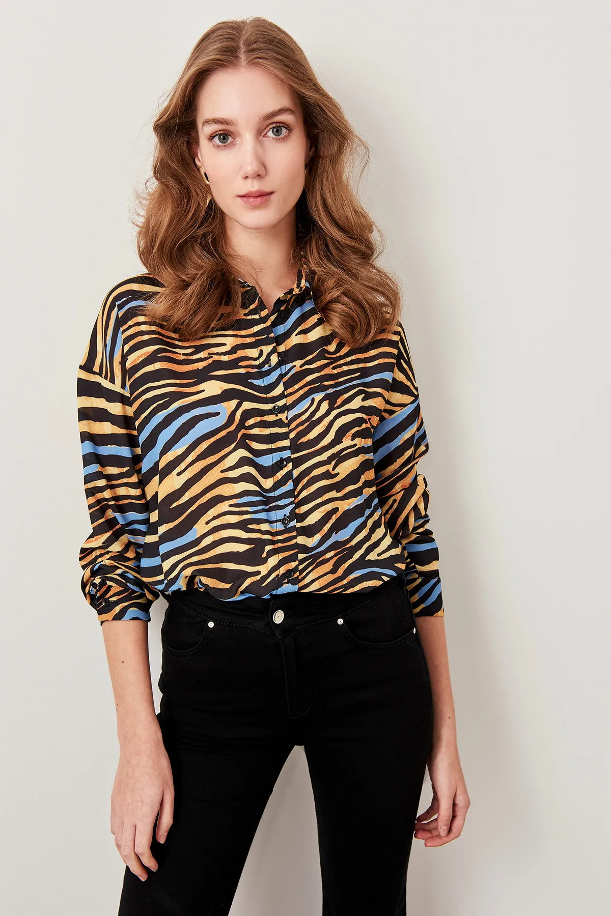 Trendyol Multicolored Patterned Shirts TWOSS19XB0126-in Blouses