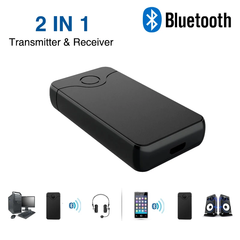 

Wireless Bluetooth 4.0 Adapter Receive Transmit 2 in 1 AUX 3.5mm Jack Audio for Tables TV Home Sound System Car Stereo System