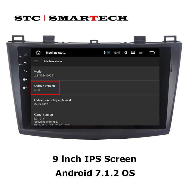 Автомобильный dvd плеер SMARTECH 2 Din Android 7.1.2 OS gps навигация для Mazda 3 Axela 9 дюймовый экран