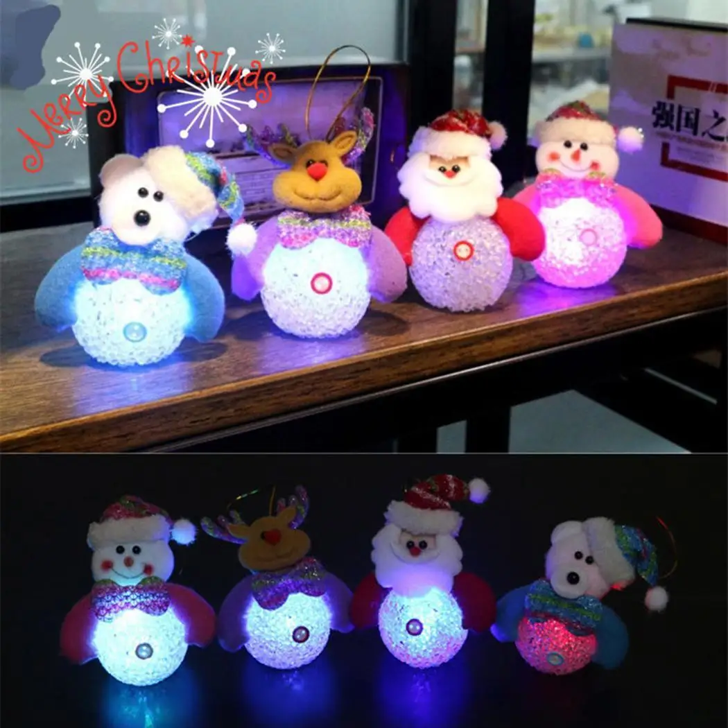 

Cute Mini Christmas Night Lamp Christmas Home Snowman, Elk, Bear, Old Decoration For Party Button Battery