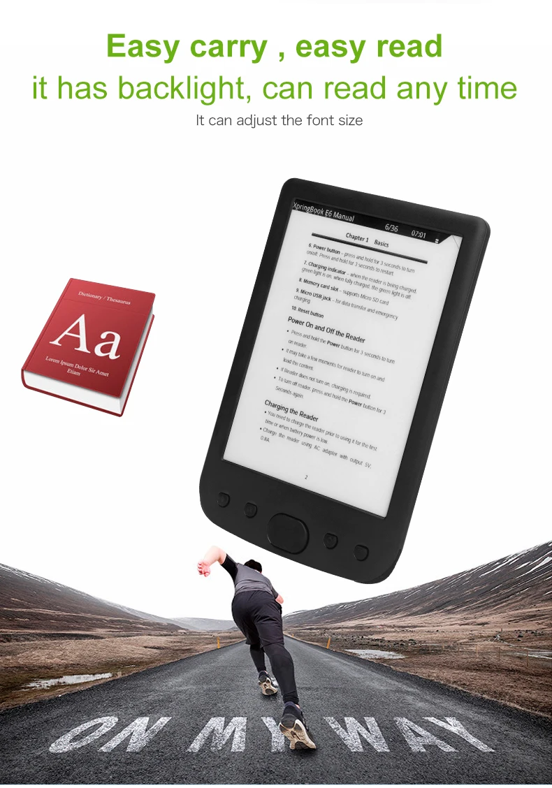 Черный 6 &quote ink ридер 800x600 Разрешение e booker 8 Гб 6'' из устройства для чтения