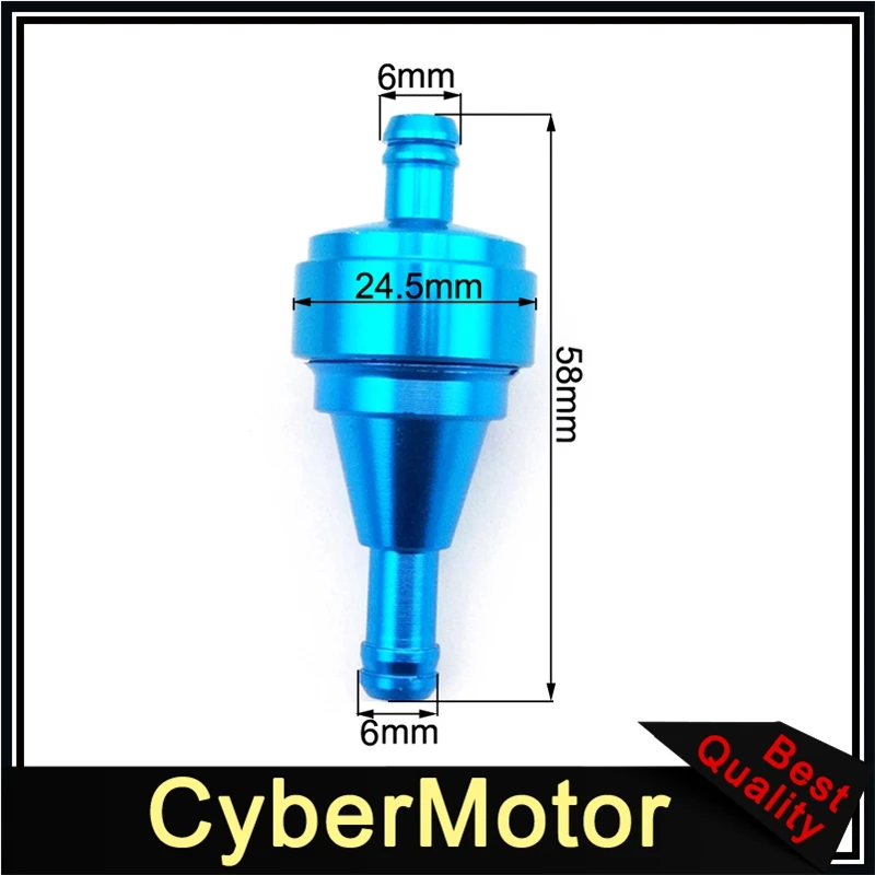 Гоночный синий 60 мм воздушный фильтр+ Алюминиевый Топливный фильтр очиститель для карманного велосипеда Мини Мото Грязь ATV Quad велосипед с двигателем на газу