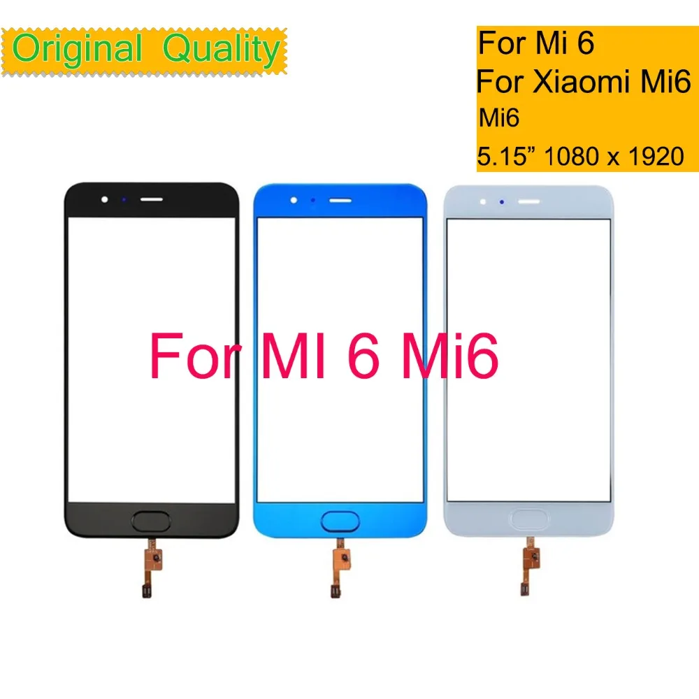

10Pcs/lot Original TouchScreen For Xiaomi 6 Mi6 Mi 6 M6 Touch Screen Digitizer Panel Sensor Front Glass with Fingerprint button