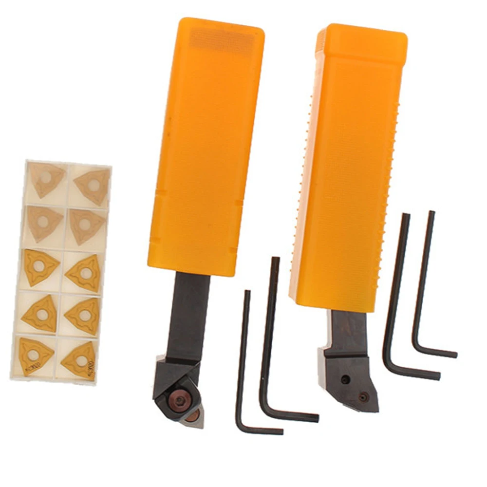 

2Pcs Lathe Turning Tool Holder Right Left lathe tools professional lathe cutter + 10Pcs WNMG080404 Inserts Blade + 4Pcs Wrenches