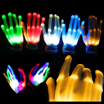 

1pcs LED Flashing Gloves Glow Light Up Finger Lighting Dance Party Decoration Glow Party Supplies Choreography Props Christmas