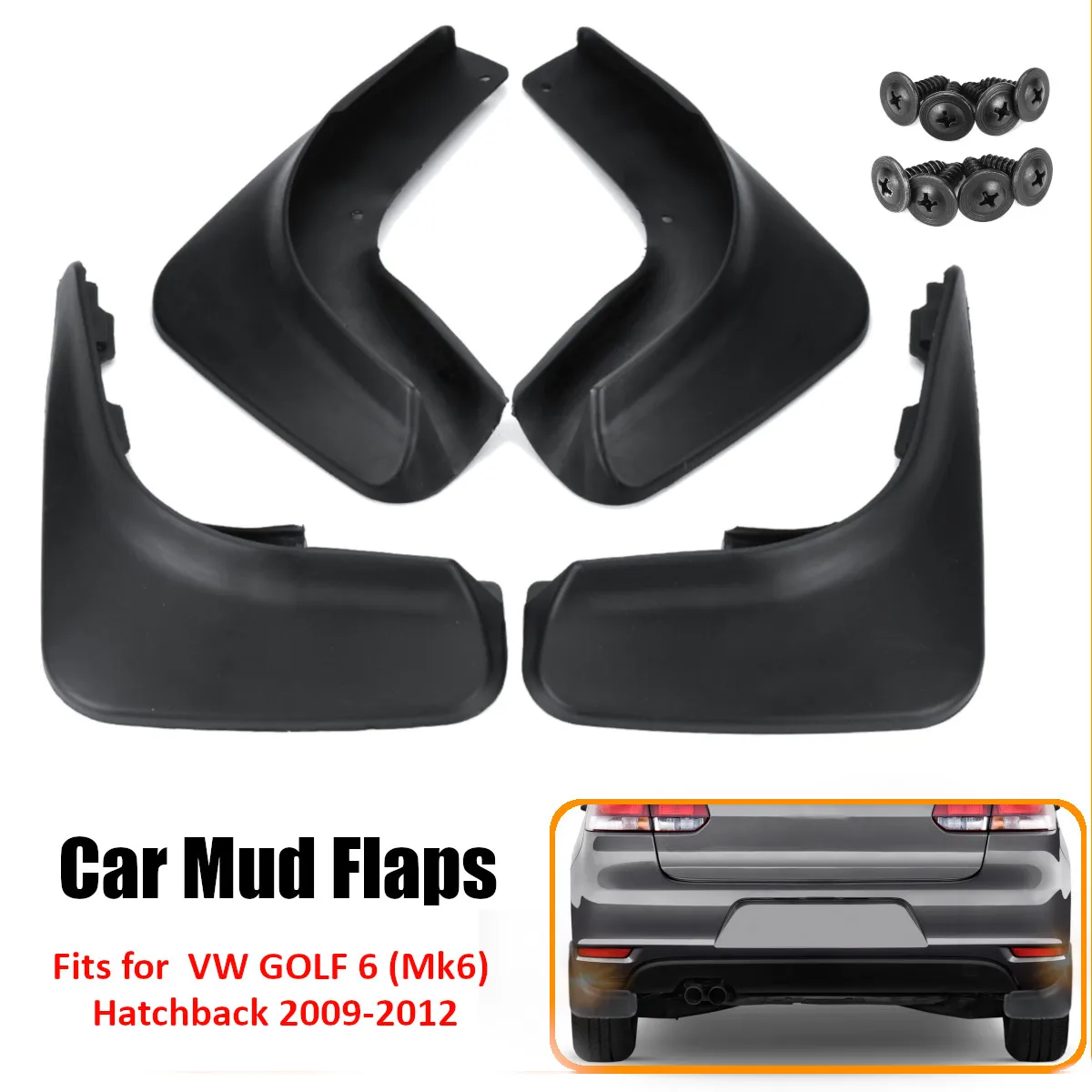 

4Pcs Car Mud Flaps Fenders Flares Mudguards Mudflap Mud Splash Guards For VW Golf 6 MK6 Hatchback 2009 2010 2011 2012