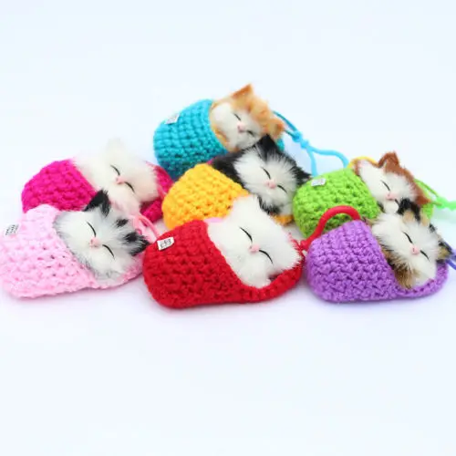 

Realistic Sleeping Cat Simulation Animal Kids Sound Toy Doll Plush Cute Gift