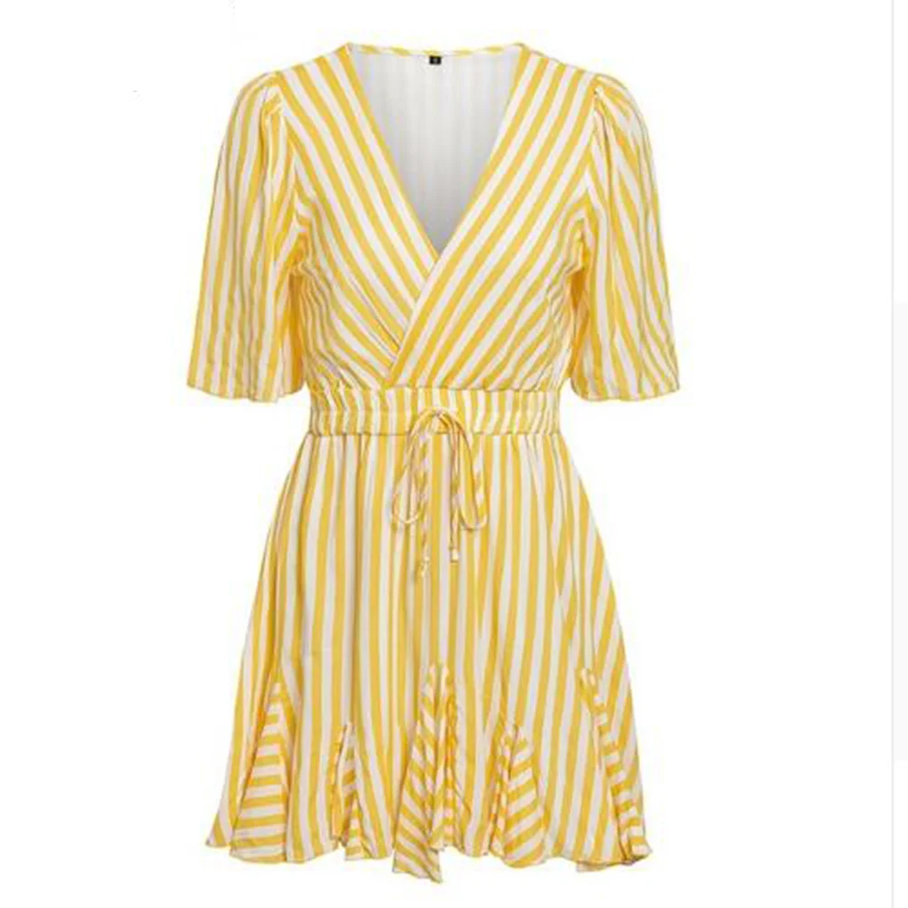 black and yellow striped dress