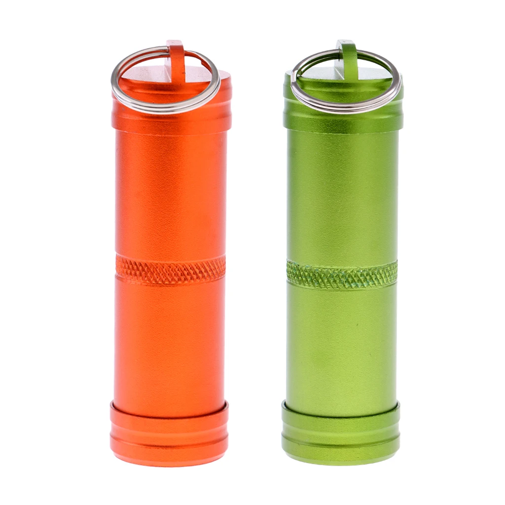 

2 Pieces Waterproof Capsule Holder Pill Case Medicine Box Container Holder Emergency Bottles Outdoor Ashtray First Aid Survival