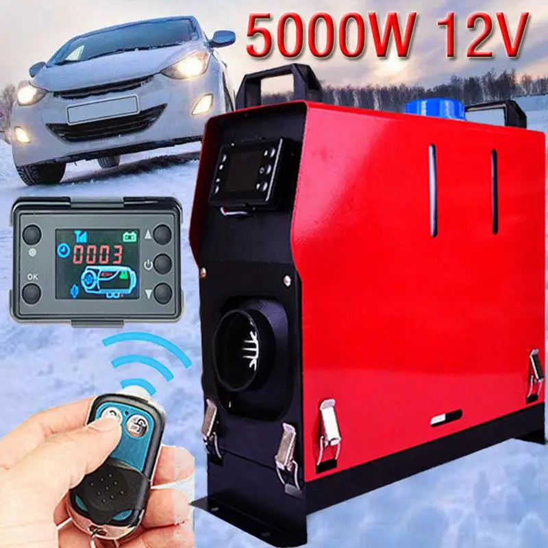 

12V 5000W Car Universal Heater All-in-One Machine Single Hole LCD Monitor Heater Diesel Parking Warmer For Car Truck Bus Boats