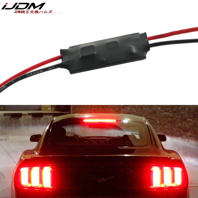 

iJDM 12V Plug-N-Play Strobe Flash Module For 2015-up Ford Mustang LED Third Brake Light 3 Fast Strobe, 3 Slow Flash