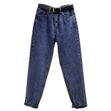 Весна Лето Джинсы бойфренда шаровары женские брюки повседневные свободные винтажные джинсовые брюки с высокой талией джинсы