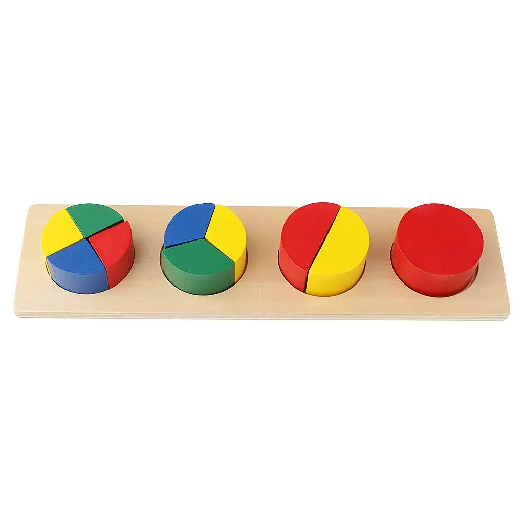 

Wooden Geometry Blocks Sorting Stacking Game Mathematical Fraction Montessori Early Learning Educational Toys for Children Kids
