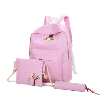 

2018 New Style Fashion 3 Pieces Set Backpack Women Nylon Travel Print Zipper Bags for Teenage Girls