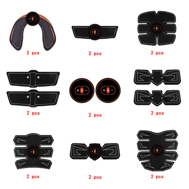 

2pc Replacement Part Muscle Stimulator EMS Figure Slimming Machine Abdominal Muscle Tens Exercise Slim Belt Rechargeable Orange