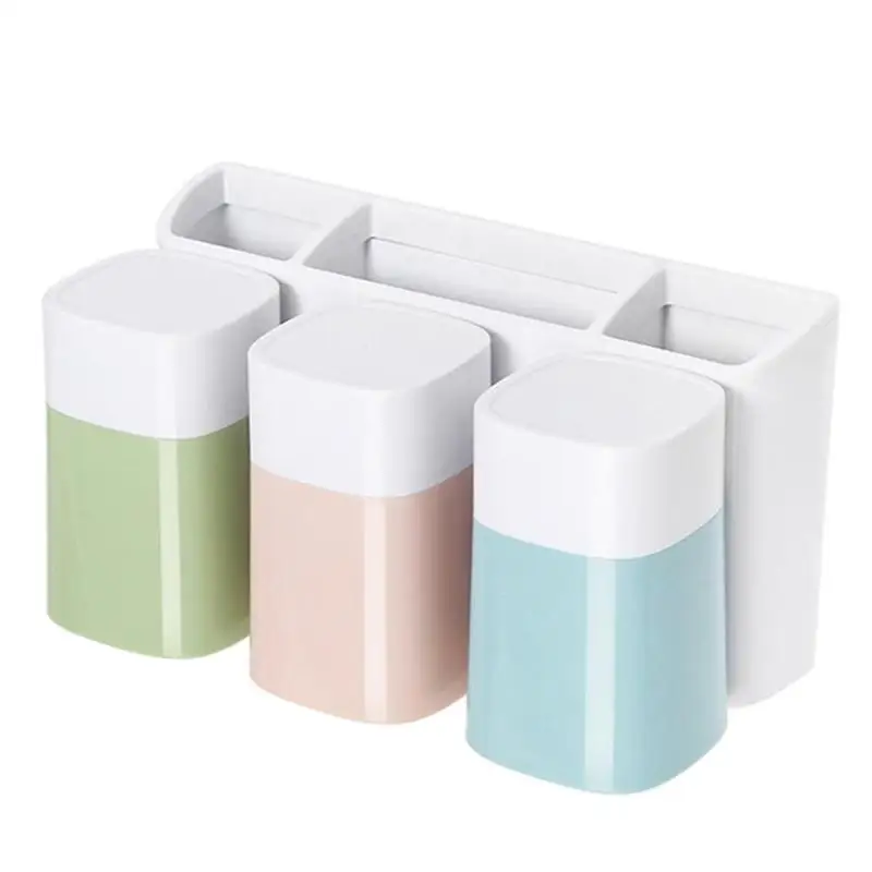 

Dust-proof Automatic Toothpaste Dispenser Rack Toothbrush Holder with Cups Toothpaste Squeezer Wall Stand Shelf Bathroom Holder