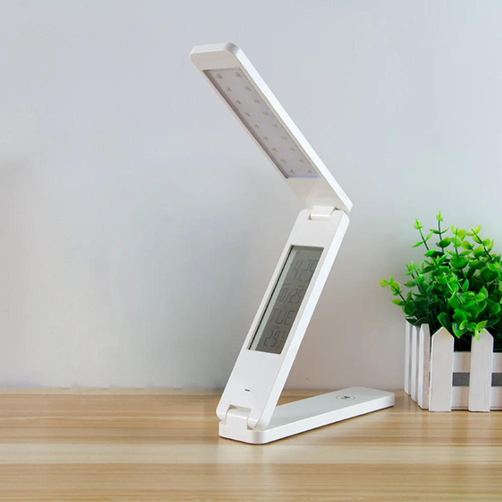 

18 LED Table Lamp Bright Control Temperature USB Charging Digital Display Adhesive Smooth Folding Hanging Date Alarm #3