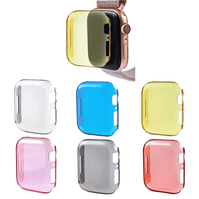 

New Colorful Case For Apple Watch iWatch S4 Series 4 Transparent Hard PC Shell Protective Case Cover 40MM / 44MM 6 COLORS