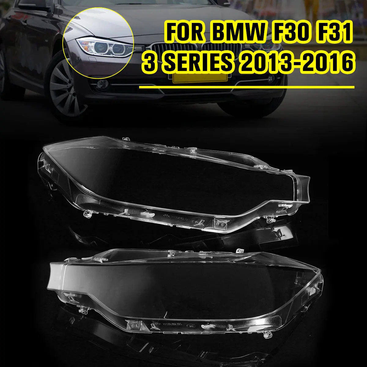 

Front Right Headlight Headlamp Lens Lenses Cover For BMW F30 F31 For Sedan 3 series 2013-2016