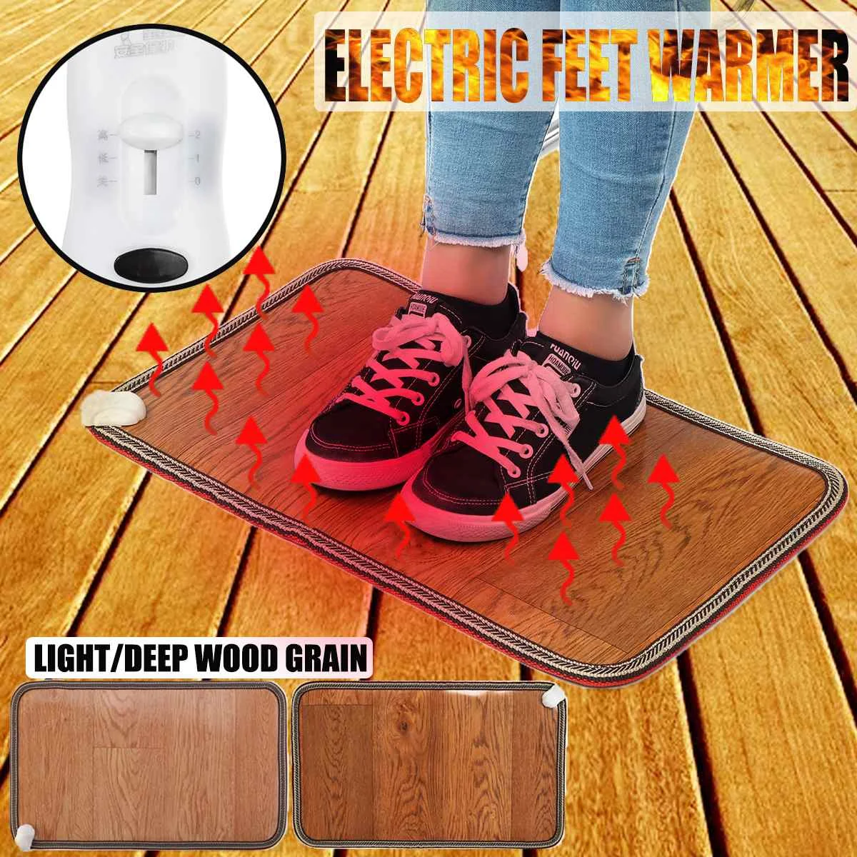Electric Foot Feet Warmer Heated Floor Carpet Heating Mat Office Home