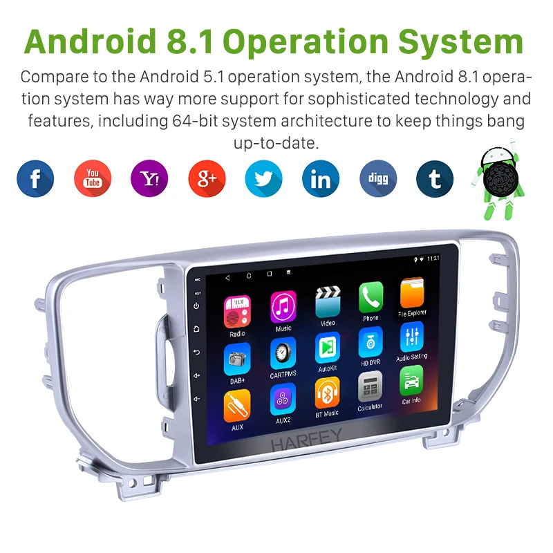 Perfect Harfey HD Touchscreen 9" Car GPS Navigation Radio Multimedia Player for KIA KX5 Spotage Steering Wheel Control FM WIFI Quad-core 1 Perfect Harfey HD Touchscreen 9" Car GPS Navigation Radio Multimedia Player for KIA KX5 Spotage Steering Wheel Control FM WIFI Quad-core 1