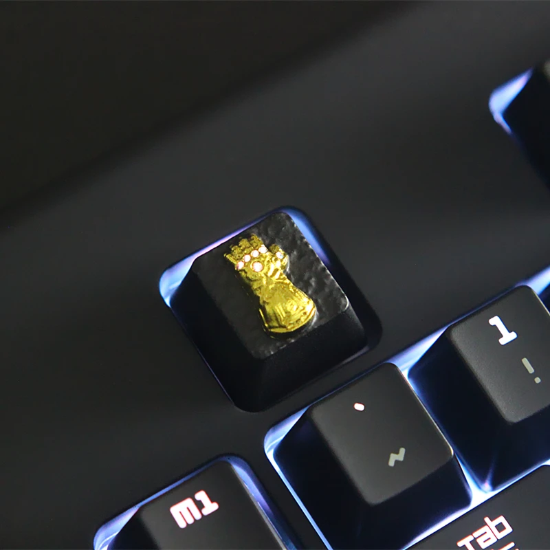 1 шт. цинковый алюминиевый сплав с подсветкой ключ крышка для механической клавиатуры Marvel Thanos Infinity Gauntlet стереоскопический рельеф ключ крышка