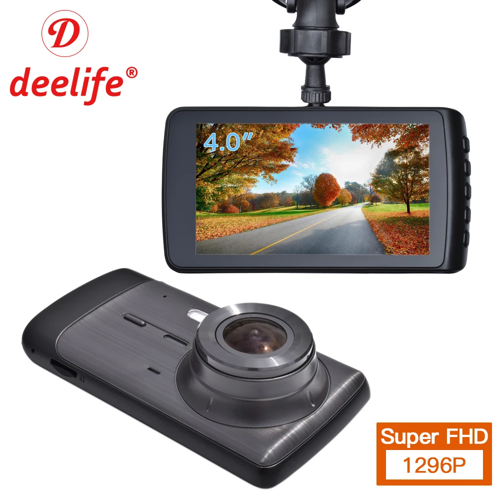 Goedkoop Deelife Auto DVR Dash Cam Camera Dashcam Full HD Video Recorder Surveillance Auto Registrator Dual Camera Voertuig Black DVRs Doos