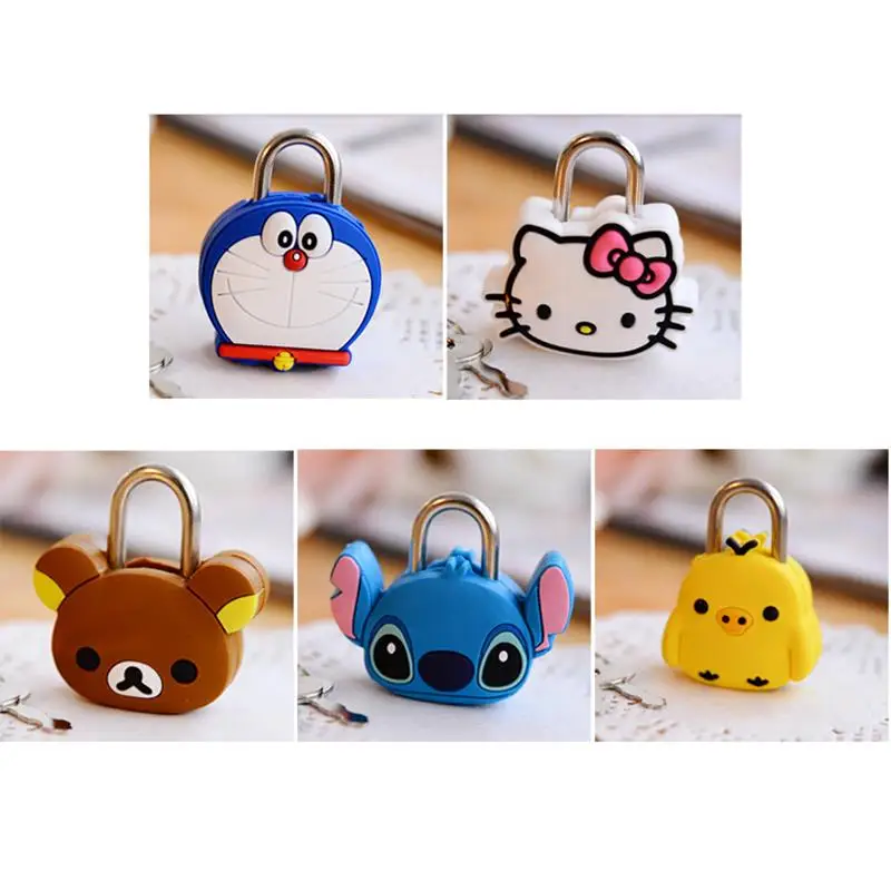 

Mini Cartoon Padlocks Key Lock With Key Luggage Lock For Zipper Bag Backpack Handbag Drawer Cabinet /Tiny Craft Diary/Toy/Box