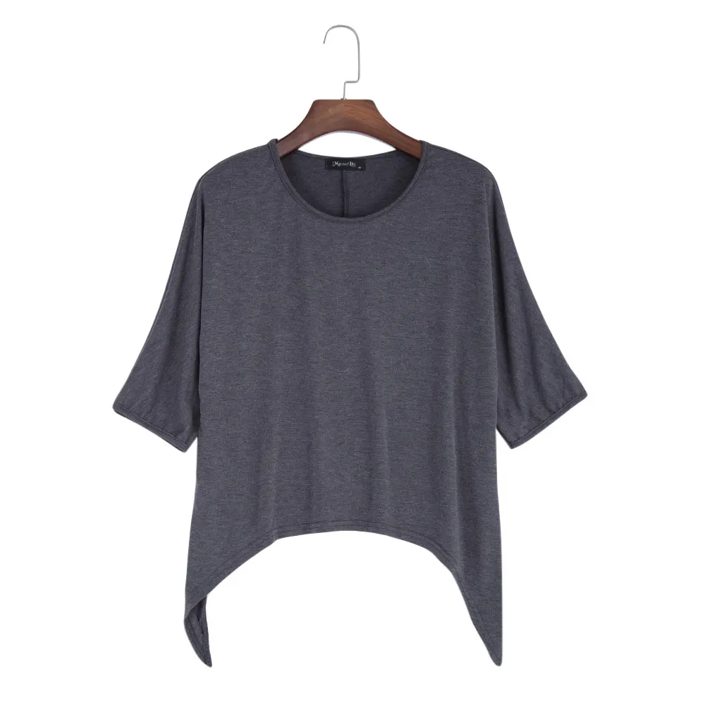 AZULINA/распродажа, короткая женская футболка с круглым воротником и рукавами «летучая мышь»