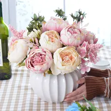 Современная керамическая ваза бутылка в виде тыквы креативная симпатичная ваза+ искусственное домашнее растение мебель ремесло украшение гостиной Цветочная композиция