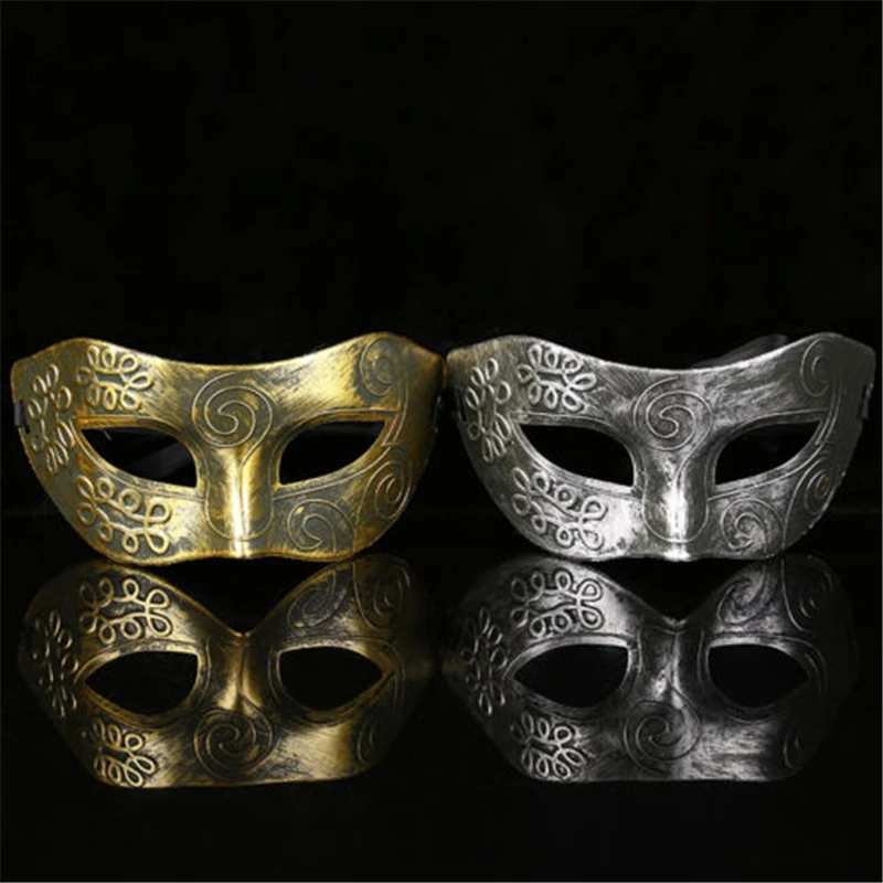 

Fashion Party Face Mask Lovely Men Burnished Antique Silver/Gold Venetian Mardi Gras Masquerade Party Ball Mask For Adults