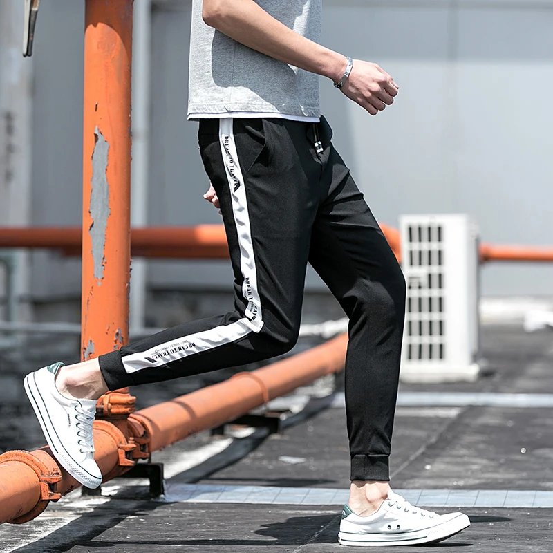 2019 новый сезон весна лето Модная Корейская версия пара девять очков повседневные спортивные штаны для уличного бега Лучшие