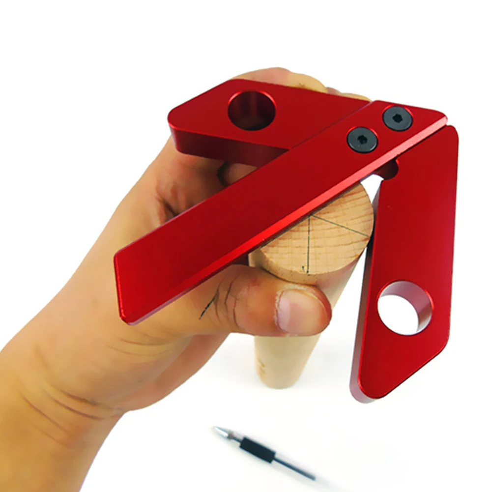 

Carpenter Center Scribe Round Heart Ruler Woodworking Gauge Accuracy Red Measuring Tool Line Gauge 45/90 Degree Right Angle