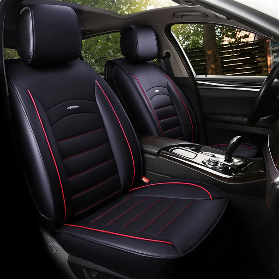 

Universal Leather Breathable Fabric Full Surrounded Front+Rear Cushion 5-Seats Car Cushions+2 Pcs Headrest