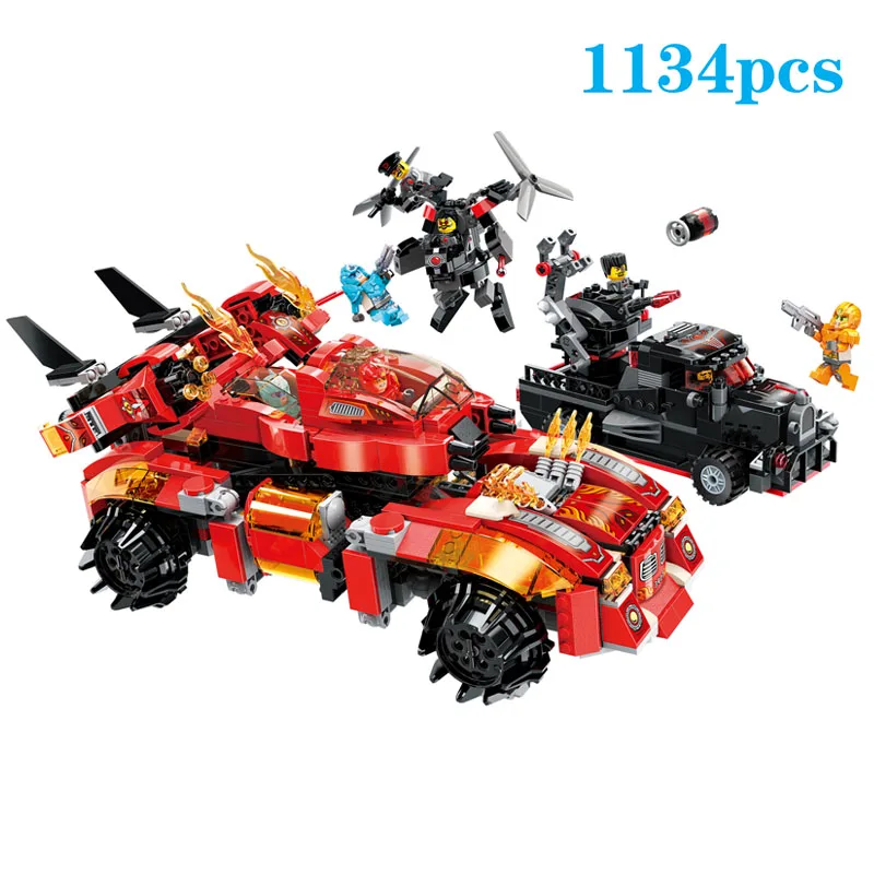 

Urban military Police series Heavy-duty pickup truck armored vehicle deformation robot mech Building Blocks For children Gifts
