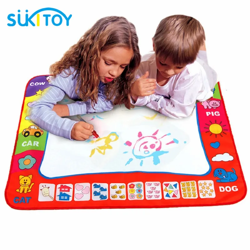 

80*60cm Magic Water Doodle Drawing Board Montessori Kids Toys For Children With 2pcs Pen Brinquedos Oyuncak Brinquedo Juguetes