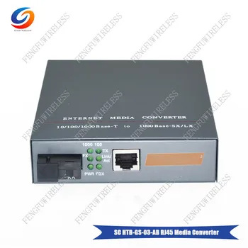 

Free shipping HTB-GS-03 A Gigabit Fiber Optical Media Converter 1000Mbps SC Port External Power supply Single Fiber SM 20KM