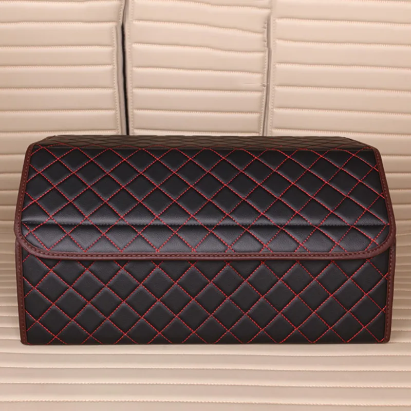 

PU Leather Folding Cargo Storage Car Trunk Organizer Box Storage Bag Auto Trash Tool Bag Stowing Tidying Car Accessories
