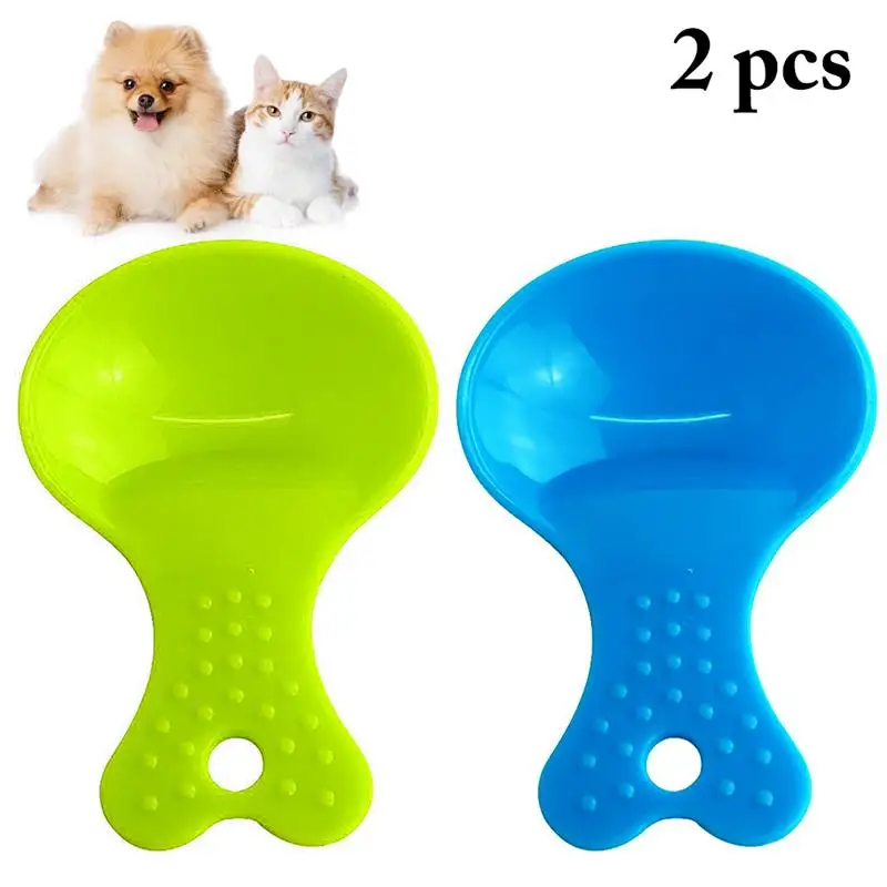 2pcs Pet Food Scoop Pet Puppy Useful Dry Food Spoon Hand Shovel Pets Feed Measuring Plastic Scoop For Dog Cat Bird