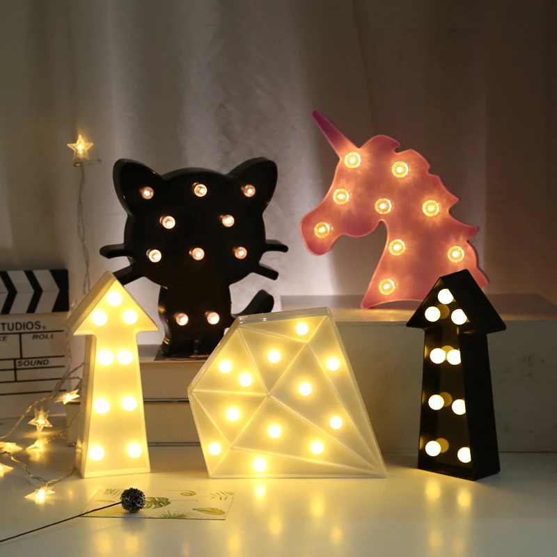 

3d Love Heart Marquee Letter Lamps Indoor Decorative Nights Lamps Led Night Light Wedding Party Decoration