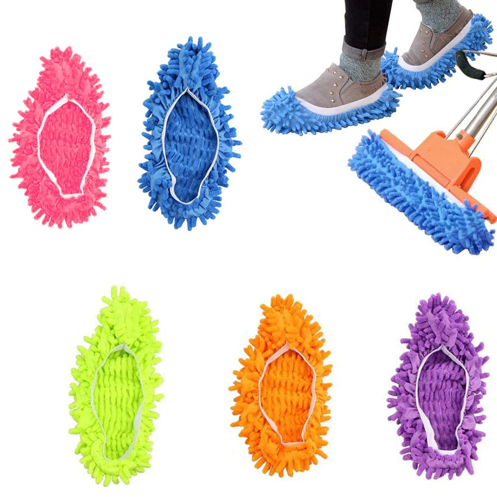 

1Pcs Fiber Mop Socks Slipper Mop Lazy Shoes Dust Cover Mop Home Kitchen Bathroom Floor Cleaning Mop Household Cleaning Tools CV