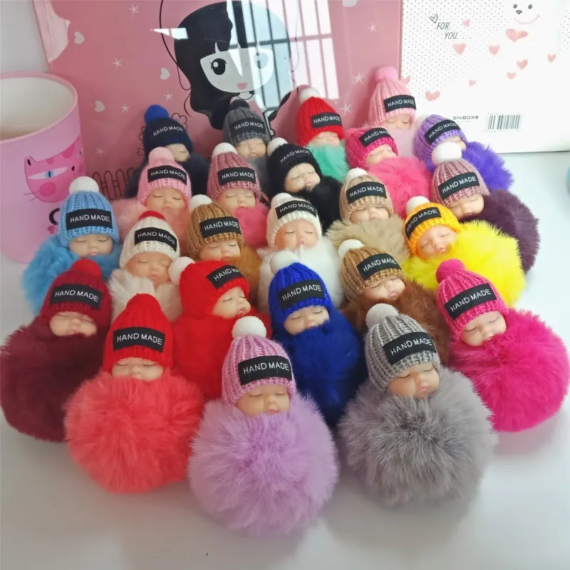 

Multi-color Cute Doll Pendant Leather And Fur Imitation Rabbit Hair Creative Gift Key Luggage Backpack Pendant