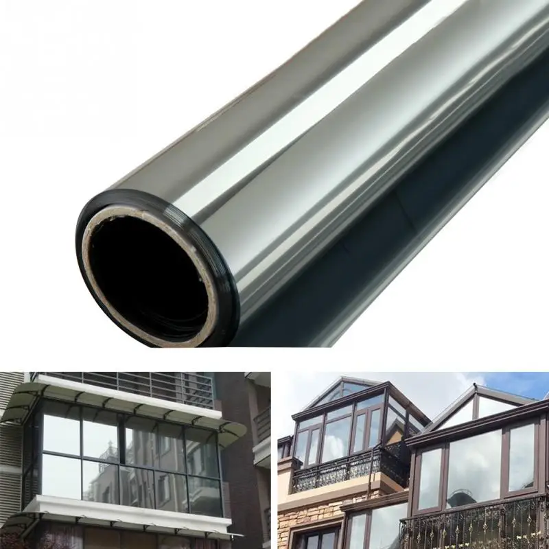 

Waterproof Window Film One Way Mirror Silver Insulation Stickers UV Rejection Privacy Window Tint Films Home Decoration #116