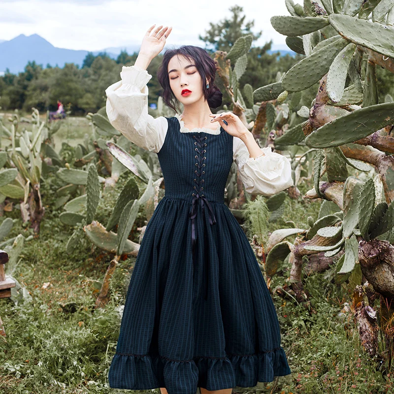 

New Vintage Women dress 8153 French Dresses Dark Green 5153