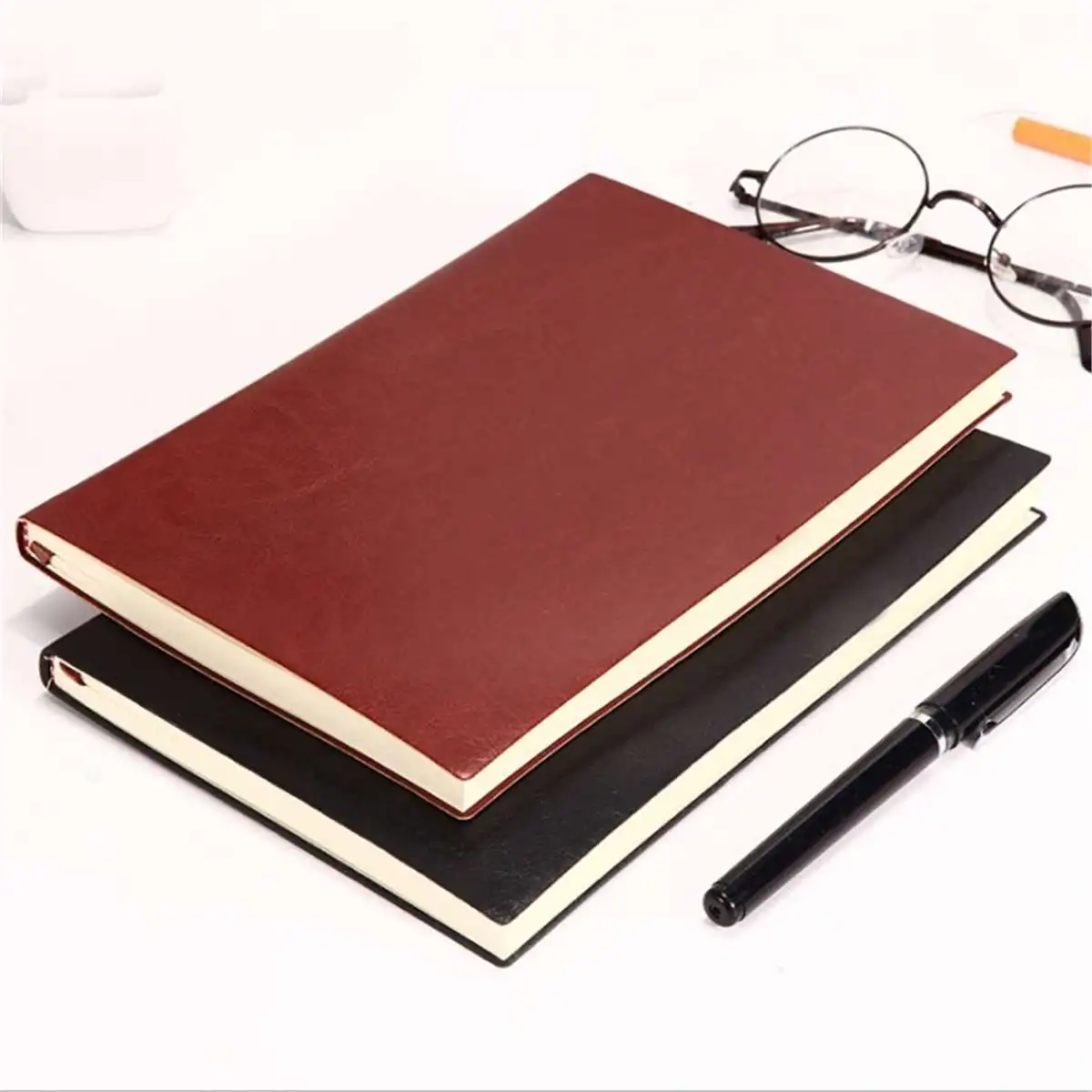 

1pcs Soft Cover PU Leather Notebook Writing Journal 100 Page Diary Book For Office School Use Stationery Diary Notebook